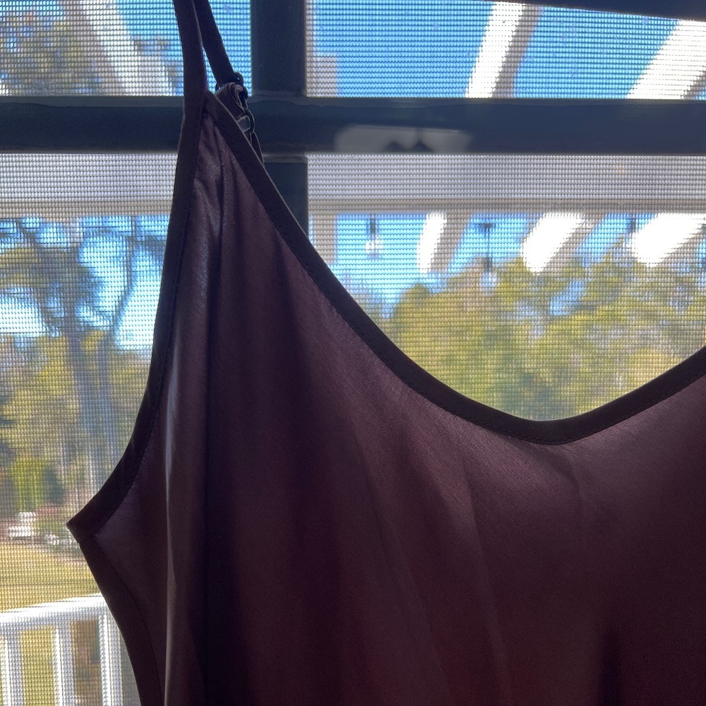 TRYB Lavender/Rose Silk Slip Dress, Slanted Hem